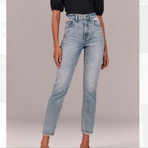 Abercrombie Acid wash high rise mom jeans